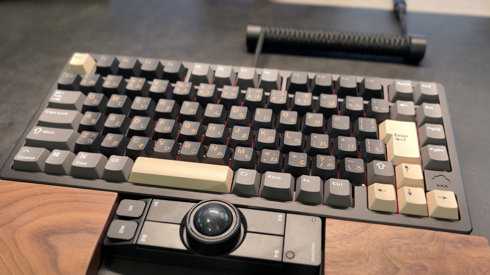 WOBKEY Rainy 75 ProのJIS刻印キーキャップの寄り